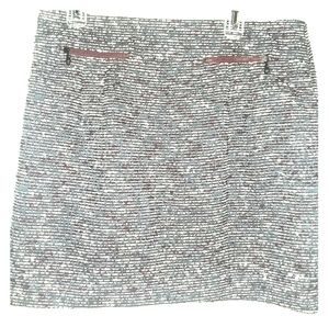 Loft Ann Taylor Tweed Mini Skirt Maroon Zipper